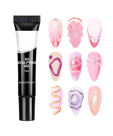 5D Nail Sculpting Gel | 5D Artistic Gel for Nail Art | Clear Manicure Supplies for Beginners Women and Events