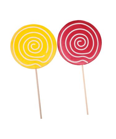 Alipis 10 Pcs Decorative Fake Lollipop Swirl Large Ornaments Lollipop Prop Cosplay Lollipop Adornment Photo Prop Lollipop Party Supplies Toy for Kids Wedding Photo Wooden Child Top Hat