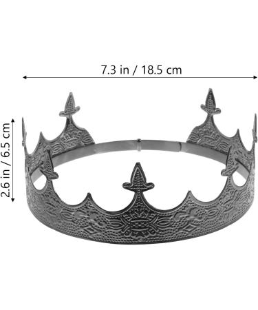 Bridal Baroque King Crown Metal Vintage Black Crown Men Headband Male Crown Stage Performance Crown Decorative Headdress for Cosplay Decorative Crown - Buy Online on GoSupps.com