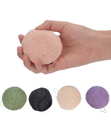 Natudeco 5 Colors Konjac Sponge Set Facial Sponge Set Round Konjac Wash Face Flutter Natural Facial Care Cleansing Gently Facial Puff - Buy Online on GoSupps.com