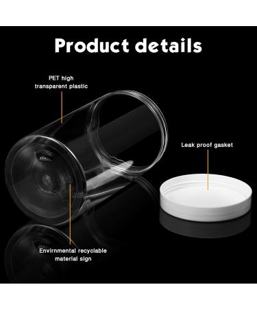 4 Pieces Round Clear Wide-mouth Leak Proof Plastic Container Jars with Lids for Travel Storage Makeup Beauty Products Face Creams Oils Salves Ointments DIY Making or Others (White 32 Ounce) - Buy Online on GoSupps.com