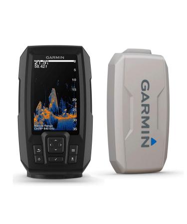 Garmin Striker Vivid 4cv Bundle with Transducer and Protective Cover, 4-inch Color Fishfinder, Vivid Scanning Sonar Color Palettes 010-02550-00 STRIKER Vivid 4cv 4 inch