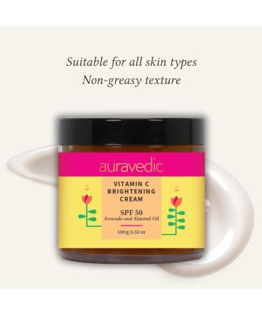 Vitamin C Face Cream with SPF 50 | Revive Dull Skin & Reduce Sun Damage | Organic Argan & Avocado Oil Moisturizer | Hydrating Sunscreen | 3.53 Oz (100g - Buy Online on GoSupps.com