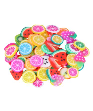 Lurrose 1000pcs 3D Fruit Slices Soft Ceramic Nail Art DIY Decorations
