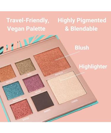 Beauty Meets Drive: Vegan Blush Highlighter & Eyeshadow Palette - Highly Pigmented Makeup Gift Set for Women Cruelty-Free & Travel-Friendly - Buy Online on GoSupps.com
