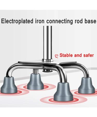 Walking Stick with LED Lights Multi-Function Crutches Height Adjustable Anti-Slip Telescopic Elderly Cane Silver Fashionable Bathing in Sunlight - Buy Online on GoSupps.com