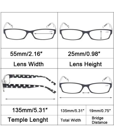 Kerecsen 5 Pack Reading Glasses for Women - Fashionable Quality Readers 2.0 Diopters Great Value Mix Colors - Buy Online on GoSupps.com