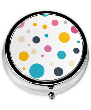 Beautiful Polka Dot Round Pill Box - 3 Compartment Portable Travel Organizer for Vitamins & Medicine - Buy Online on GoSupps.com