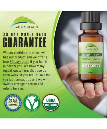 Valley Health Pure Hemp Seed Oil Drops 4000mg Cold Pressed Naturally Sweet Made in UK. 10ml - Buy Online on GoSupps.com