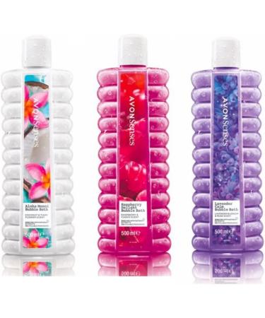 Avon Lavender Calm, Aloha Monoi & Raspberry Delight Bubble Bath Set - 3 x 500ml - Multicolour - Buy Online on GoSupps.com