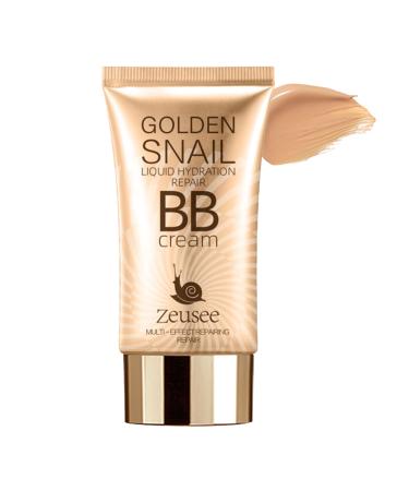 Golden Snail BB Cream Waterproof Liquid Foundation Concealer Nude Make-up Hydrating BB Cream Moisty Daily Care with Hyaluron Natural 50ml