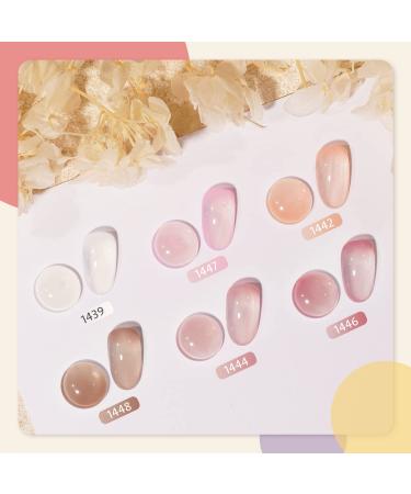 GAOY Jelly Pink Gel Nail Polish Set - 6 Transparent Colors for DIY Manicure and Pedicure at Home - Buy Online on GoSupps.com