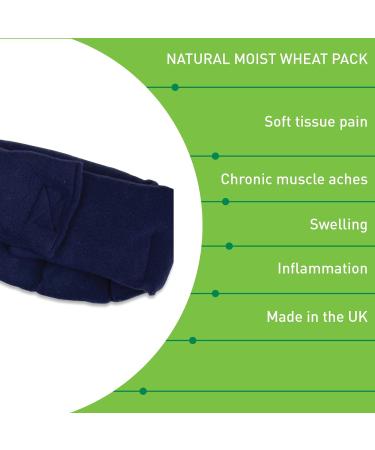 Natural Moist Microwave Wheat Pack Universal Neck and Shoulder - Unscented can be used Hot or cold-Manufactured In The UK - Buy Online on GoSupps.com
