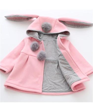 TMEOG Baby Girls Rabbit Ears Cloak Hooded Winter Coat - Pink (2-3 Years) - Buy Online on GoSupps.com