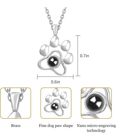 Personalized Projection Photo Necklace | Custom Pet Paw Necklace | Tailor-Made Gifts for Dog & Cat Memory | Aidehua - Buy Online on GoSupps.com
