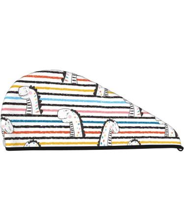 Cartoon Dinosaurs Microfiber Hair Towel - Soft Super Absorbent & Quick Dry Wrap for Long Curly & Thick Hair | Coral Velvet - Buy Online on GoSupps.com