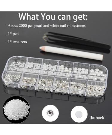 2000 Crystal White Nail Rhinestones - SS5-SS10 K9 Glass Glitter Gems for Nail Art & Makeup - Buy Online on GoSupps.com