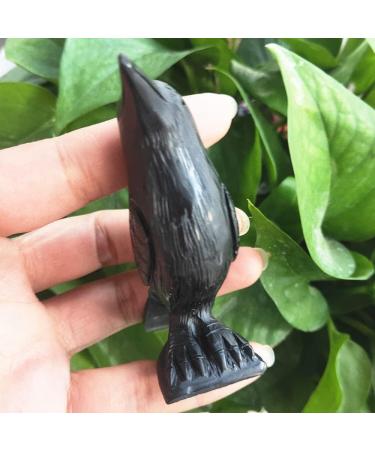 Natural Crystal Rough 1PC Crystals Animal Natural Obsidian Crystal Bird Corvus Black Obsidian Quartz Crow Gift Stones - Buy Online on GoSupps.com