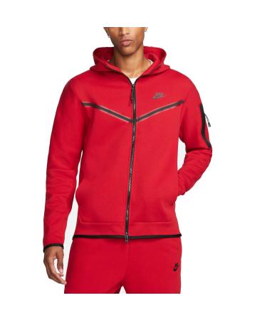 Nike Women's Sportswear Tech Fleece Windrunner Women's Full-Zip Hoodie Standard Medium Gym Red/Black