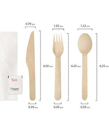 Party Essentials Disposable Wooden Cutlery Eco-Friendly Biodegradable 50 Bags of 6-PC Natural Birchwood - Buy Online on GoSupps.com