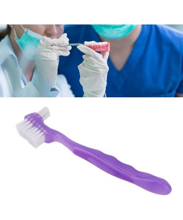 False Teeth Brush Plaque Removal Denture Toothbrush Double Sided Ergonomic Portable Soft Hair for Home Travel for Elderly(Purple) - Buy Online on GoSupps.com