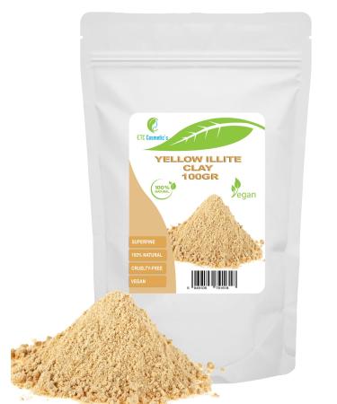 ETC Cosmetic s Extra-fine yellow illite clay powder - 100g | 100% pure Korean face mask | Detoxifying brightening and mineral-rich face and body treatment | Suitable for sensitive skin