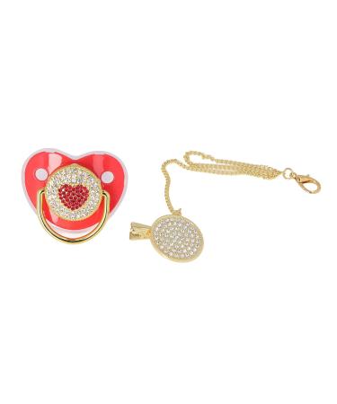 Buy Exquisite Red Silicone Bling Baby Pacifier Set | Comfortable for Sleeping | International Shipping Available - Buy Online on GoSupps.com