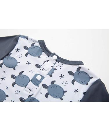 BONVERANO Baby Boy UV Protection Swimsuit 24M, Zip Front Long-Sleeved with Tortoiseshell Design - Buy Online on GoSupps.com