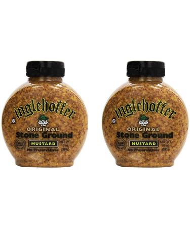 Inglehoffer Stone Ground Mustard Squeeze Bottle, 10 oz (Pack of 2) 9.98 Ounce (Pack of 2)