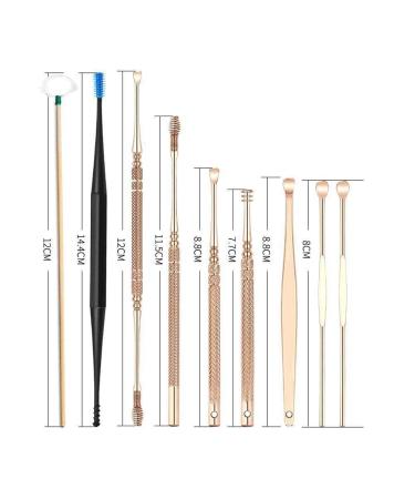 9Pcs Ear Wax Removal Kit Set with Storage Box - Golden Ear Cleaning Tools - Buy Online on GoSupps.com