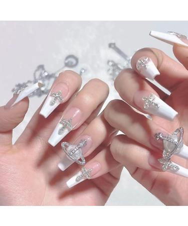 20 Pcs Rhinestone Nail Charms - Cross Bear & Butterfly Nail Art Accessories for DIY Designs - Buy Online on GoSupps.com