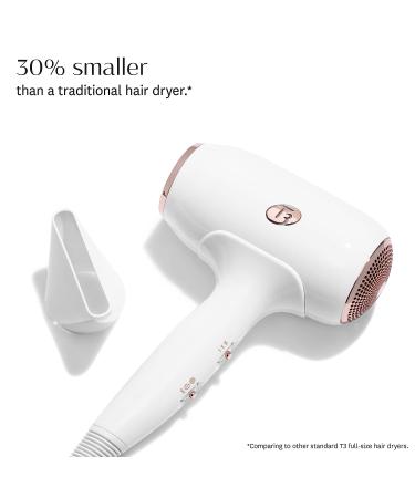 T3 Fit Ionic Compact Hair Dryer with IonAir Technology - White/Rose Gold - Buy Online on GoSupps.com