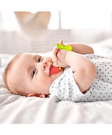 SHARE&CARE BPA Free Silicone Fruit Teether Toys with Storage Case - Infant Teething Pain Relief (5 Tree Fruits) - Buy Online on GoSupps.com