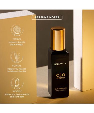 Luxury Ceo Woman Eau De Parfum Liquid Perfume With Bergamot Tonka & Vanilla|Premium Long Lasting Woody & Fruity Fragrance Scent For Women 20ML - Buy Online on GoSupps.com
