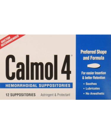Calmol 4 Hemorrhodial Suppositories 12 Count
