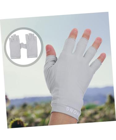 Healeved 1 Pair Uv Gloves Fingerless Gloves for Women Uv Protection Touchscreen Gloves Professional Protection Fingerless Gloves Nail Gloves Women's Lamp Anti-uv Fabric 19.5x8cm - Buy Online on GoSupps.com