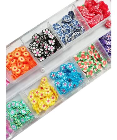 UUYYEO 2 Boxes 3D Clay Nail Art Slices - DIY Nail Art Supplies with Assorted Flowers and Fruit Slices - Buy Online on GoSupps.com