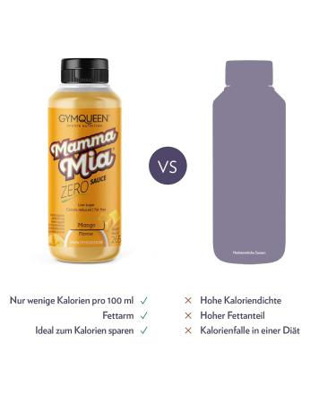 Buy Gymqueen Mamma Mia Zero Sauce - Low-Calorie Fat-Free Sugar-Free Honey Mustard 265ml | Vegetarian & Lactose-Free for Dishes & Desserts - Buy Online on GoSupps.com
