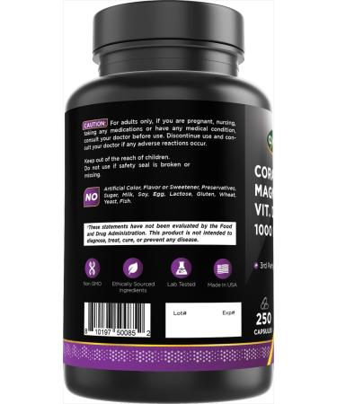 Oxify Coral Calcium + Magnesium + VIT. D3 1000 mg | 250 Capsule | Gluten-Free Non-GMO | Supplement Made in USA - Buy Online on GoSupps.com