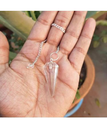 Third Eye Crystals Clear Quartz Pendulum - Wicca Healing & Reiki Meditation Accessory | Positive Energy Handmade Gift - Buy Online on GoSupps.com