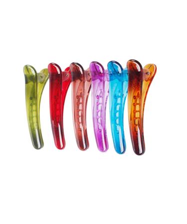 Fodattm 12 pieces of professional hairdressing salon hair clips made of plastic non -slip crocodile clamp colorful duck beak hair clips for hair styling and compartments (length -4.8 cm a#) Length -1.9in a##