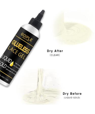 Liquid Gold Wig Glue - 4oz - Temporary Hold for Wigs & Lace Front - Non-Toxic & Invisible Bonding Gel - Buy Online on GoSupps.com