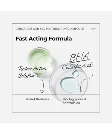 CNP Derma+Answer S.O.S Soothing Tonic Ampule - BHA Soothing Serum for Redness & Gentle Exfoliation | Korean Skin Care (50ml - Buy Online on GoSupps.com