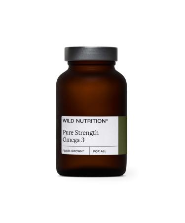 Wild Nutrition Food-Grown Pure Strength Omega 3 Supplement | Fish Oil Capsules with 250mg of DHA & EPA | Fish Oil Omega 3 Fatty Acid Supplements | 120 Capsules Adult