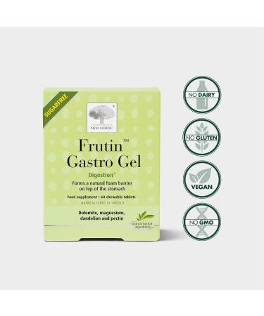 New Nordic Frutin Gastro Gel 60 Chewable Tablets - Fast-Acting Relief for Indigestion - Buy Online on GoSupps.com