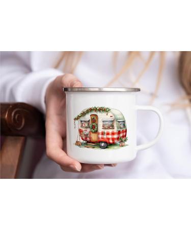 MAXIKIWI Durable enamel coffee or tea camping mug for indoor outdoor use Christmas Whimsical Caravan 350ml Christmas Whimsical Caravan 5 - Buy Online on GoSupps.com
