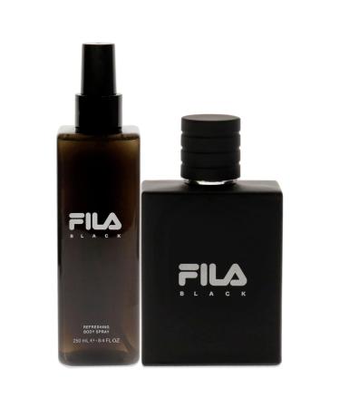 Fila Black - Invigorating and Spicy EDT Fragrance and Body Spray for Him - Extra Strength Long Lasting Scent Payoff - Trendy Rectangular Streamlined Portable Bottle Design - 2 pc Gift Set 2 Fl Oz (Pack of 2) - Buy Online on GoSupps.com