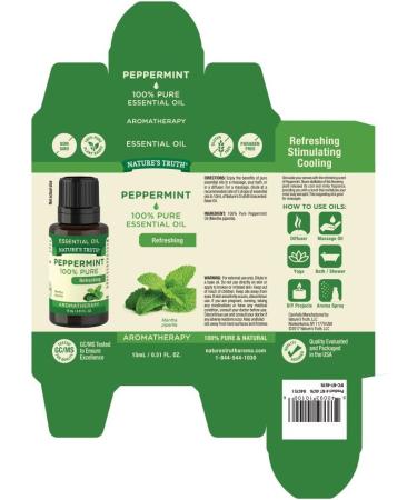 Nature's Truth Peppermint Essential Oil 0.51 fl oz - 100% Pure Aromatherapy Oil - Buy Online on GoSupps.com