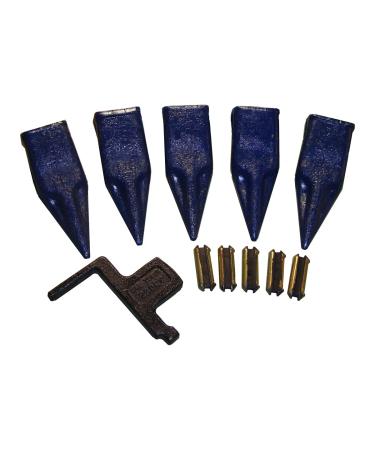 H&L Tooth Company Forged in The USA 230T9 Single Tiger Backhoe Bucket Teeth + 23FP Flexpins (5-Pack) for Deere Case JBC and More. + Free Remover Tool | 23 | 230 | Made in The USA