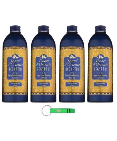 Tesori d'Oriente Bagno Lot de 4 cr mes de bain moussant l'extrait de papyrus - Nettoie la peau et hydrate - 500 ml - Avec porte-cl s Beni Culinari